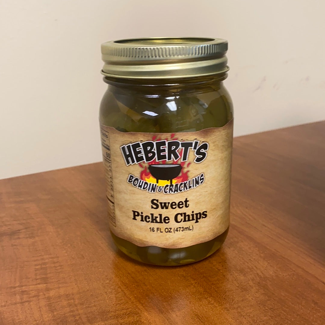 Sweet Pickle Chips 16 oz. Hebert's Boudin & Cracklins