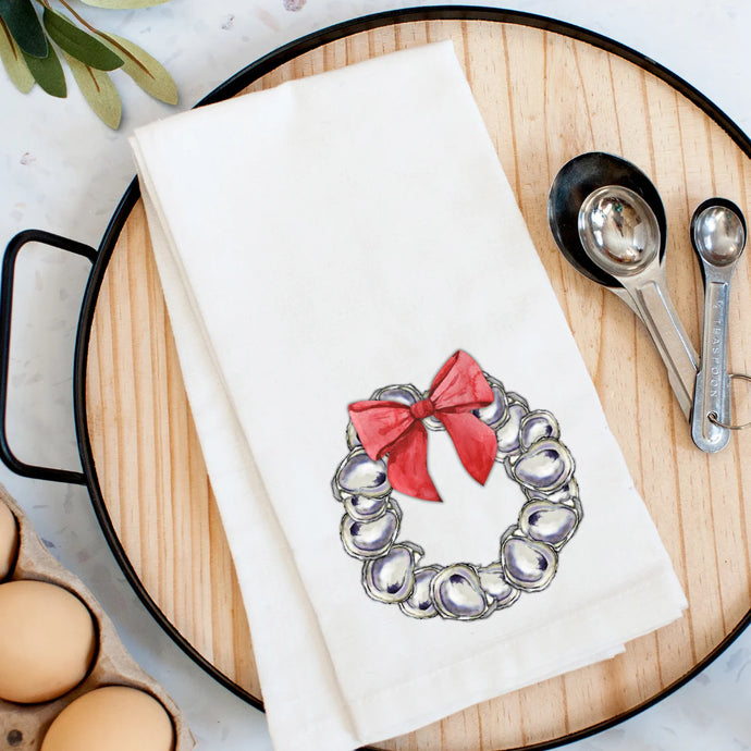 Oyster Wreath Kitchen Towel
