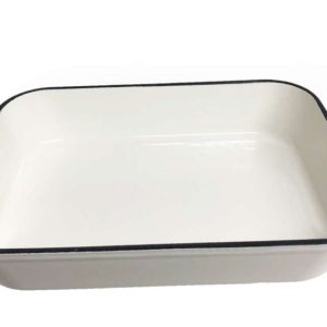 White Enamel Baking Dish 12