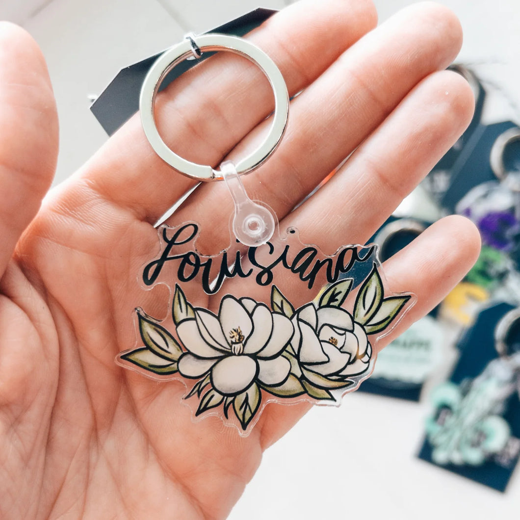 Lousiana Magnolia Keychain