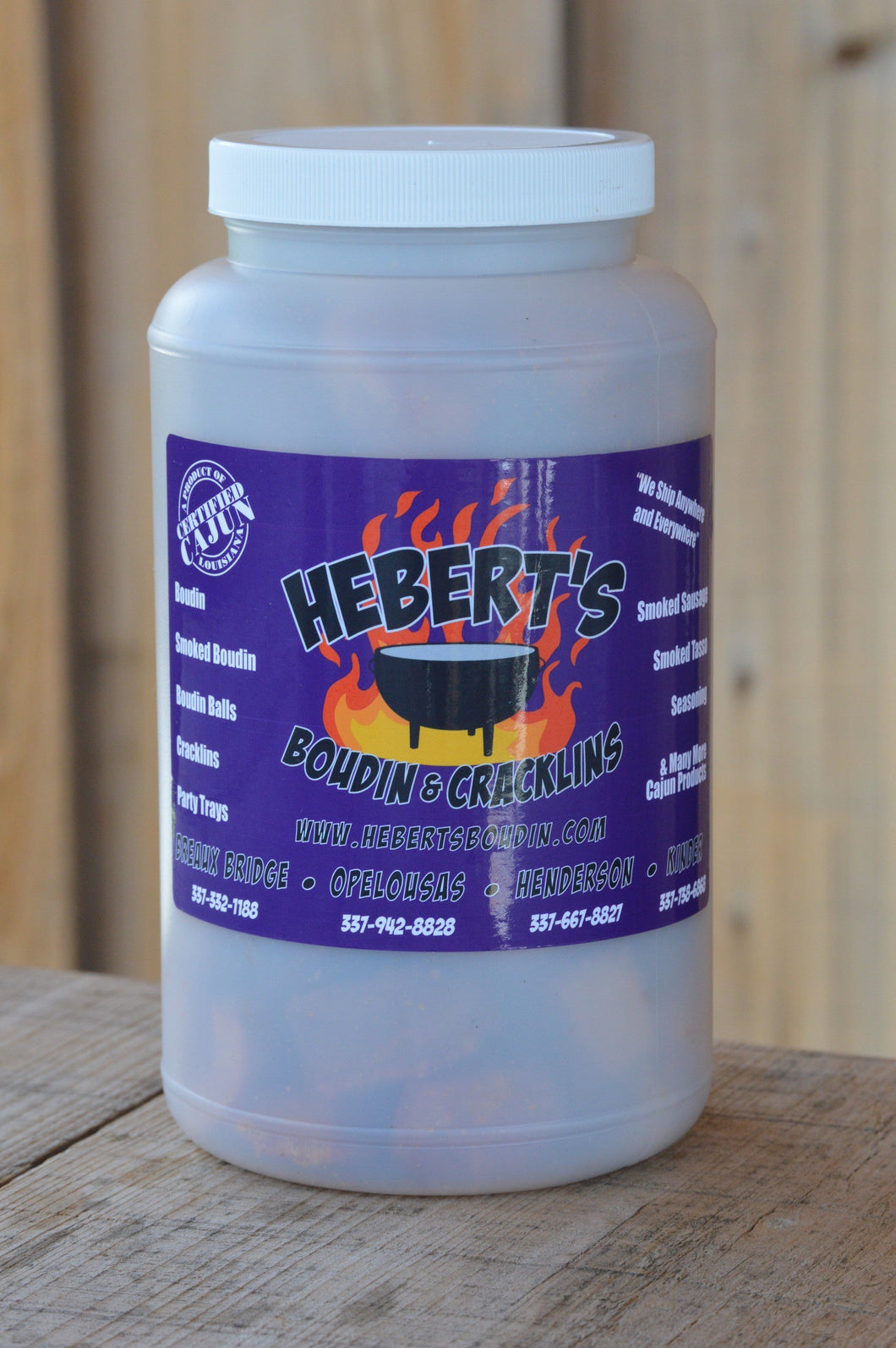Hebert's Cajun Cracklins 1/2 Gallon